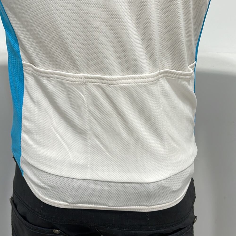 ecos Performance Wear Short Sleeve T-Shirt White Green Zipper Pockets Size M NWT - Picture 4 of 9